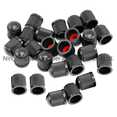 Tyre Valve Caps, Plastic Car Tire Stem Dust Covers with Seal Ring for SUV, Motorbike, Trucks, Bike, Bicycle, Black